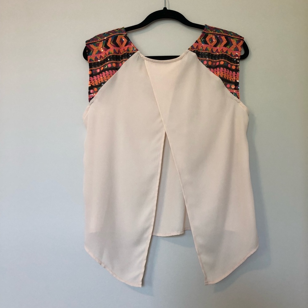 Sequin Split Back Blouse - Picture 3 of 5